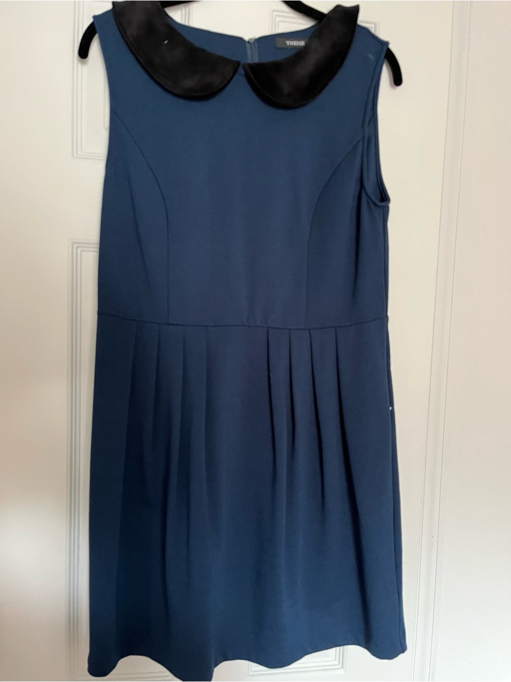 Theme Navy Dress with Black Peter Pan Collar